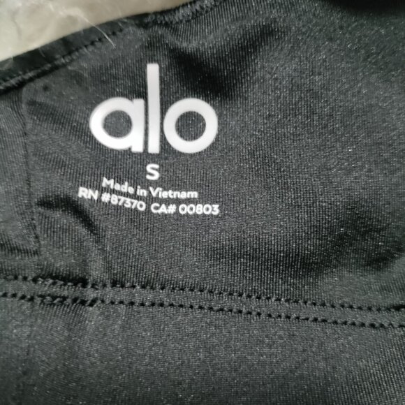 Alo Activewear Black Ribbed Polyester/Elastane Sports Bra Women's Size Small - Picture 4 of 8